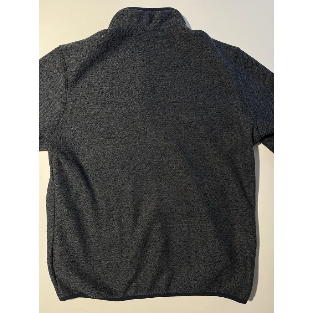 Eddie Bauer Sweater Fleece Men's Heather Navy Long Sleeve Pullover‎ Snap Large - Picture 9 of 9